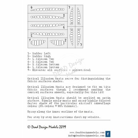 Dead Design Models SM48006 - A5M Claude Family Optical Illusion Control Surfaces (For Fine Molds kit) - 1:48