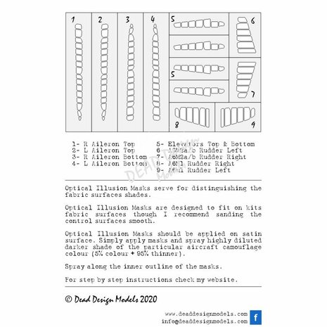 Dead Design Models SM48007 - A6M1/2a/2b Reisen Optical Illusion Control Surfaces (For Hasegawa kit) - 1:48