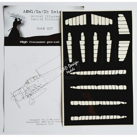 Dead Design Models SM48007 - A6M1/2a/2b Reisen Optical Illusion Control Surfaces (For Hasegawa kit) - 1:48