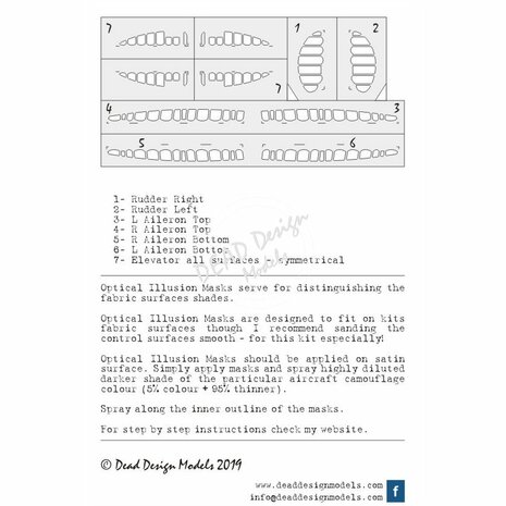 Dead Design Models SM72004 - A5M Claude Family Optical Illusion Control Surfaces (For Fujimi/Avi Models kit) - 1:72