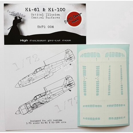 Dead Design Models SM72006 - Ki-61 & Ki-100 Optical Illusion Control Surfaces (For Aoshima kit) - 1:72