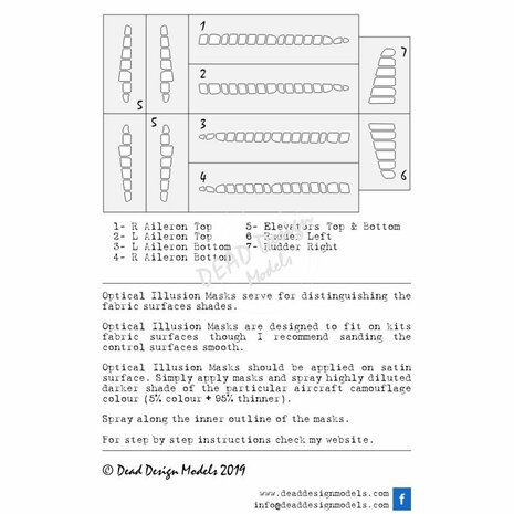 Dead Design Models SM72016 - A6M2b Reisen Optical Illusion Control Surfaces (For Tamiya kit) - 1:72