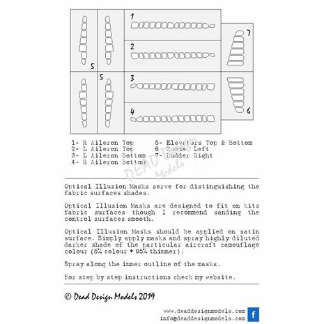 Dead Design Models SM72017 - A6M3 model 32 Reisen (Hamp) Optical Illusion Control Surfaces (For Tamiya kit) - 1:72