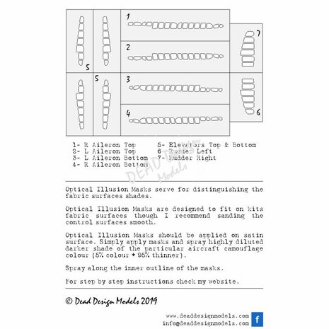 Dead Design Models SM72018 - A6M3 model 22 Reisen Optical Illusion Control Surfaces (For Tamiya kit) - 1:72