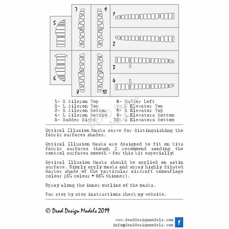 Dead Design Models SM72020 - Ki-45 Toryu Optical Illusion Control Surfaces (For Hasegawa kit) - 1:72