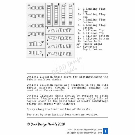 Dead Design Models SM72022 - D3A1 Val Optical Illusion Control Surfaces (For Fujimi kit) - 1:72