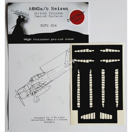 Dead Design Models SM72024 - A6M2a/b Reisen Optical Illusion Control Surfaces (For Hasegawa kit) - 1:72