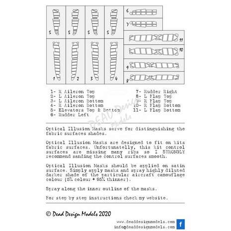 Dead Design Models SM72029 - B5N1/2 Kate Optical Illusion Control Surfaces - CORRECTED (For Hasegawa/Mania kit) - 1:72