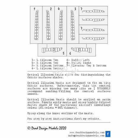 Dead Design Models SM72031 - N1K2-j Shiden KAI Optical Illusion Control Surfaces - CORRECTED (For Hasegawa kit) - 1:72