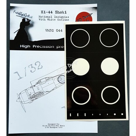 Dead Design Models VM32044 - Ki-44 Shoki National Insignias With White Outline (For Hasegawa kit) - 1:32