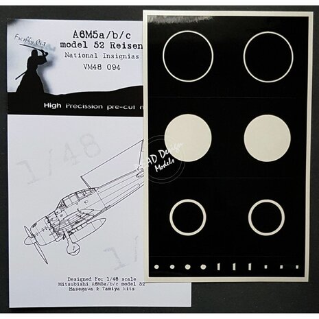 Dead Design Models VM48094 - A6M5 a/b/c model 52 Reisen National Insignias (For Hasegawa & Tamiya kit) - 1:48