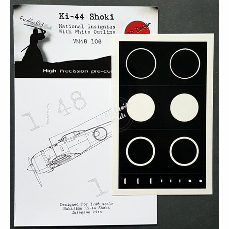 Dead Design Models VM48106 - Ki-44 Shoki National Insignias With White Outline (For Hasegawa kit) - 1:48