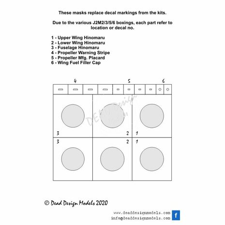 Dead Design Models VM72131 - J2M3/5/6 Raiden National Insignias Without White Outline (For Hasegawa/Sword kit) - 1:72