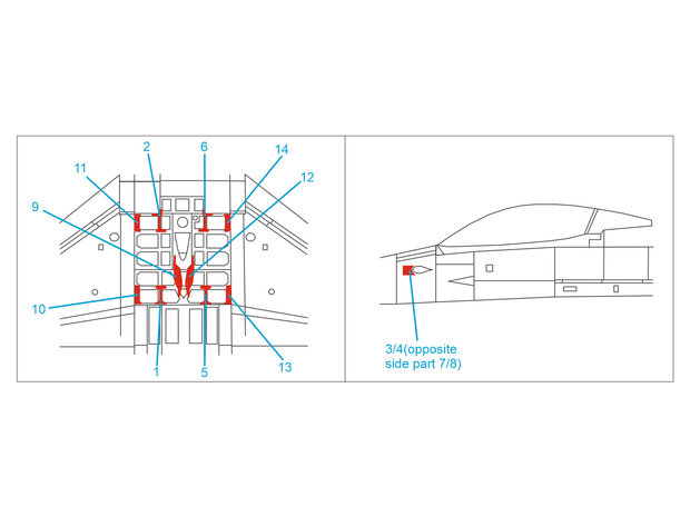 Quinta Studio QP48023 - F-16 block 40/42 reinforcement plates (Tamiya) - 1:48