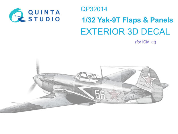 Quinta Studio QP32014 - Yak-9T Flaps and Panels (ICM) - 1:32