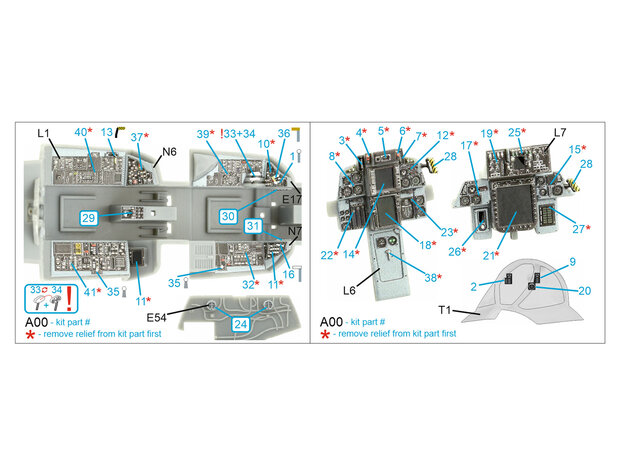 Quinta Studio QDS-48396 - F-14B 3D-Printed & coloured Interior on decal paper (for Hobby Boss kit) - Small Version - 1:48