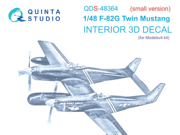 Quinta Studio QDS-48364 - F-82G Twin Mustang 3D-Printed & coloured Interior on decal paper (for Modelsvit kit) - Small Version - 1:48