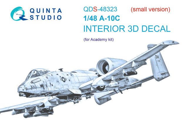 Quinta Studio QDS-48323 - A-10C 3D-Printed & coloured Interior on decal paper (for Academy kit) - Small Version - 1:48