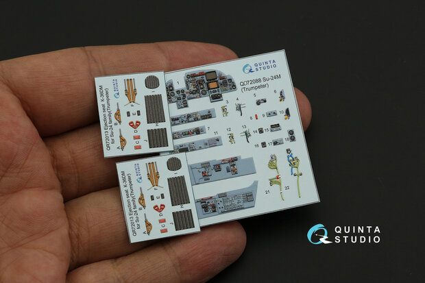 Quinta Studio QD72088 - Su-24M 3D-Printed & coloured Interior on decal paper (for Trumpeter) - 1:72