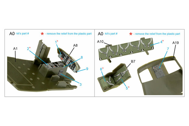 Quinta Studio QD72046 - Uh-1B 3D-Printed & coloured Interior on decal paper (for Italeri) - 1:72