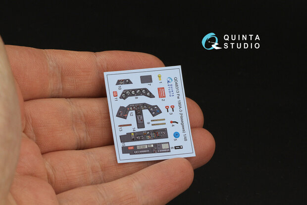 Quinta Studio QD48313 - Fw 190A-3 3D-Printed & coloured Interior on decal paper (for Hasegawa kit) - 1:48