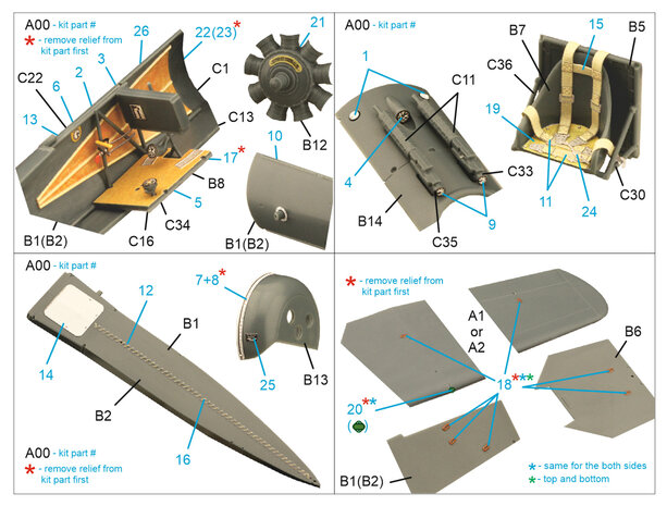 Quinta Studio QD48298 - Fokker EV-DVIII 3D-Printed & coloured Interior on decal paper (for Eduard kit) - 1:48