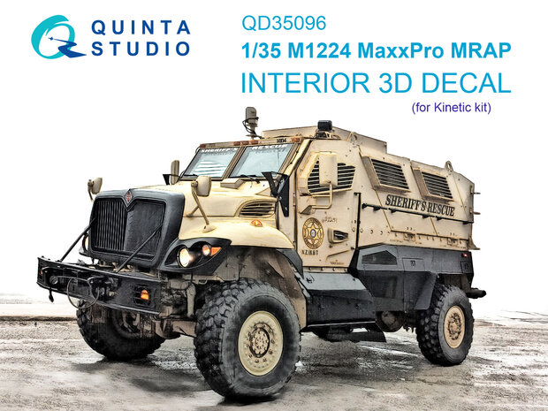 Quinta Studio QD35096 - M1224 MaxxPro MRAP 3D-Printed & coloured Interior on decal paper (for Kinetic) - 1:35