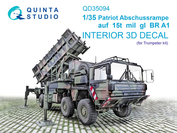 Quinta Studio QD35094 - Patriot Abschussrampe auf 15t mil gl BR A1 3D-Printed & coloured Interior on decal paper (for Trumpeter) - 1:35