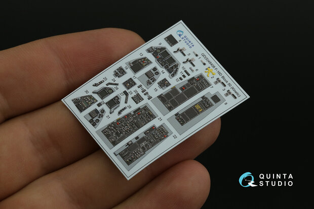 Quinta Studio QDS-48408 - F-16D block 50 3D-Printed & coloured Interior on decal paper (for Kinetic 2022 tool) - Small Version - 1:48