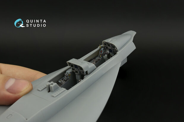 Quinta Studio QDS-48374 - F/A-18F early 3D-Printed & coloured Interior on decal paper (for Hobby Boss kit) - Small Version - 1:48