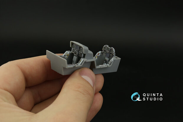 Quinta Studio QDS-48374 - F/A-18F early 3D-Printed & coloured Interior on decal paper (for Hobby Boss kit) - Small Version - 1:48