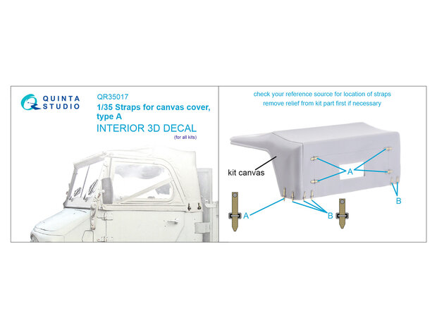 Quinta Studio QR35017 - Straps for cancas cover, type A (all kits) - 1:35