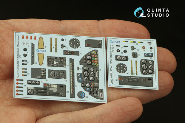 Quinta Studio QD32166 - Do 335A-12 3D-Printed & coloured Interior on decal paper (for Zoukei-mura kit) - 1:32