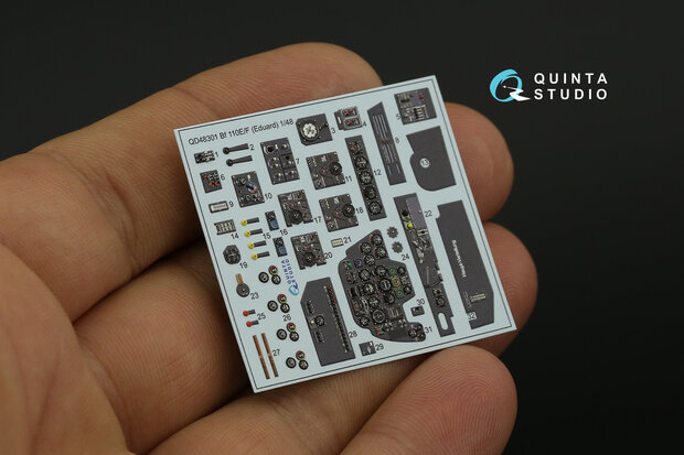 Quinta Studio QD48301 - Bf 110E/F 3D-Printed & coloured Interior on decal paper (for Eduard kit) - 1:48