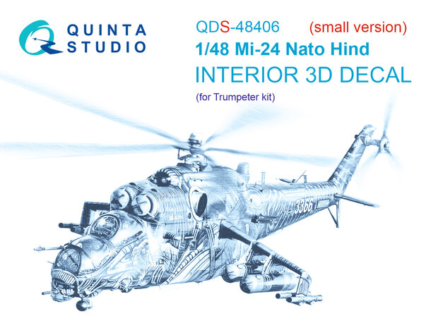 Quinta Studio QDS-48406 - Mi-24 Nato Hind 3D-Printed & coloured Interior on decal paper (for Trumpeter kit) - Small Version - 1:48