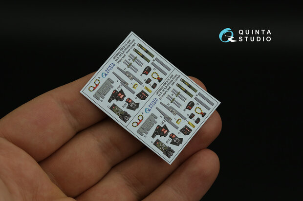 Quinta Studio QD48395 - F-14A 3D-Printed & coloured Interior on decal paper (for Hobby Boss kit) - 1:48