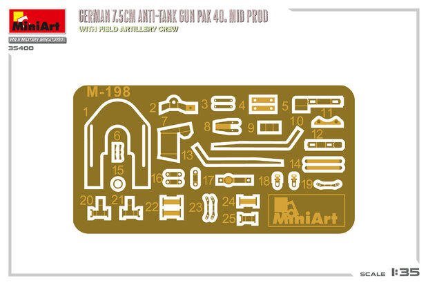 MiniArt 35400 - German 7,5cm Anti-Tank Gun Pak 40. Mid Prod - 1:35