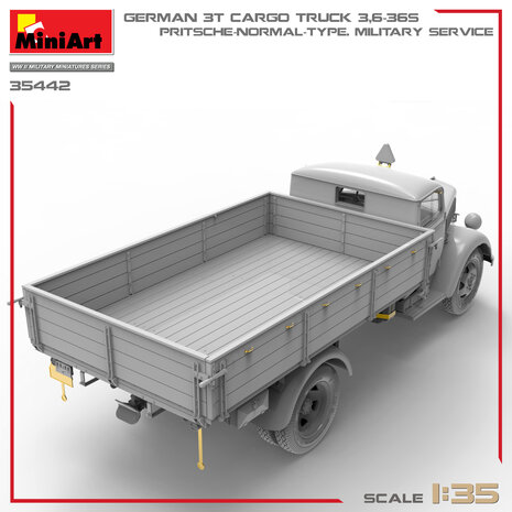 MiniArt 35442 - German 3T Cargo Truck 3,6-36S. Pritsche-Normal-Type Military Service - 1:35