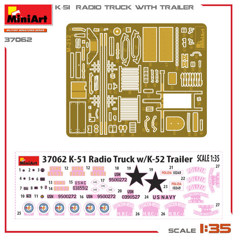 MiniArt 37062 - K-51 Radio Truck With Trailer - 1:35