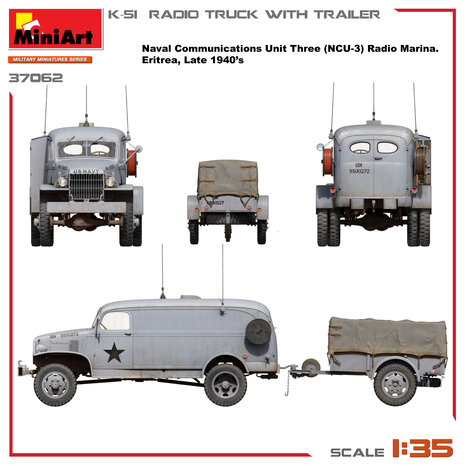 MiniArt 37062 - K-51 Radio Truck With Trailer - 1:35