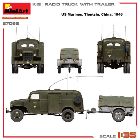 MiniArt 37062 - K-51 Radio Truck With Trailer - 1:35