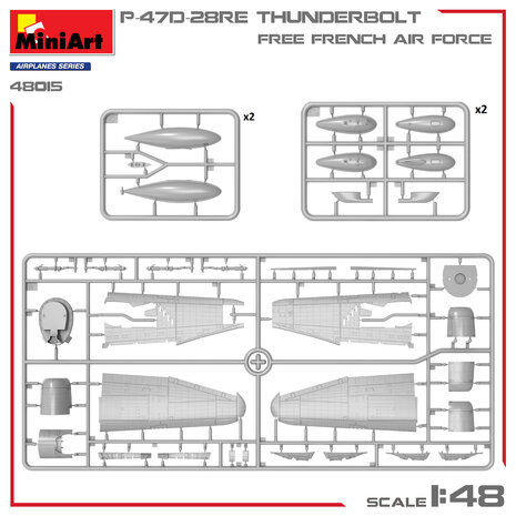 MiniArt 48015 - P-47D-28RE Thunderbolt Free French Air Force - Basic Kit - 1:48