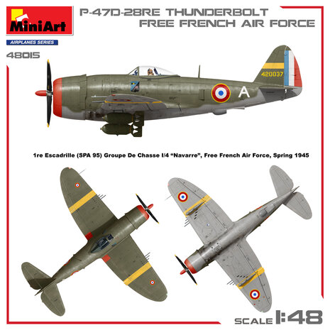 MiniArt 48015 - P-47D-28RE Thunderbolt Free French Air Force - Basic Kit - 1:48