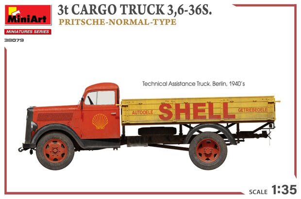 MiniArt 38079 - 3T Cargo Truck 3,6-36S. Pritsche-Normal-Type - 1:35