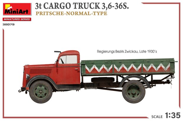 MiniArt 38079 - 3T Cargo Truck 3,6-36S. Pritsche-Normal-Type - 1:35