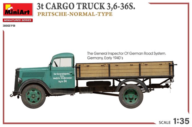 MiniArt 38079 - 3T Cargo Truck 3,6-36S. Pritsche-Normal-Type - 1:35