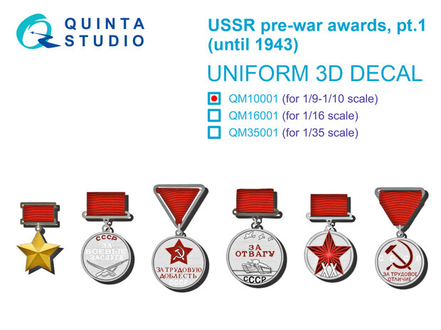 Quinta Studio QM10001 - USSR pre-war awards, pt1 (until 1943) - 1:9/1:10