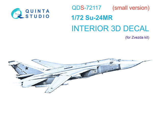 Quinta Studio QDS-72117 - Su-24MR 3D-Printed & coloured Interior on decal paper (for Zvezda kit)- Small Version - 1:72