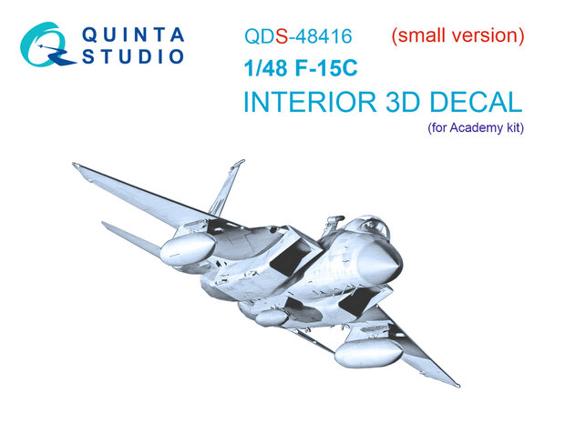 Quinta Studio QDS-48416 - F-15C 3D-Printed & coloured Interior on decal paper (for Academy kit) - Small Version - 1:48