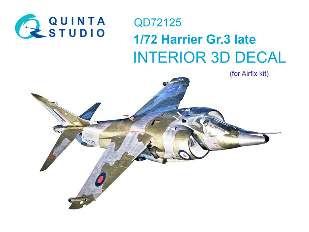 Quinta Studio QD72125 - Harrier Gr.3 late 3D-Printed & coloured Interior on decal paper (for Airfix kit) - 1:72